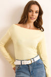 Premium Soft Touch Boat Neck Stretch Blouse