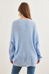 V-Neck Fisherman’s Rib Knit Oversized Sweater