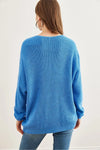 V-Neck Fisherman’s Rib Knit Oversized Sweater