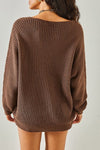 V-Neck Fisherman’s Rib Knit Oversized Sweater