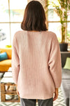 V-Neck Fisherman’s Rib Knit Oversized Sweater