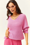 V-Neck Fisherman’s Rib Knit Oversized Sweater