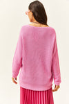 V-Neck Fisherman’s Rib Knit Oversized Sweater