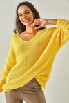 V-Neck Fisherman’s Rib Knit Oversized Sweater