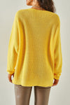 V-Neck Fisherman’s Rib Knit Oversized Sweater