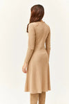 Double-Breasted Midi A-Line Dress with Button Details