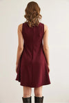 Crew Neck Flared Crepe Knit Dress
