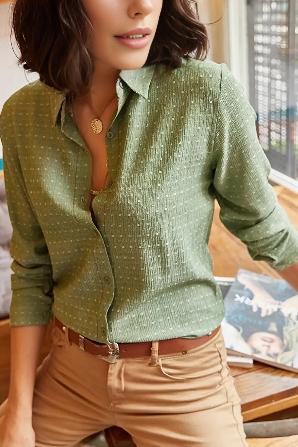 Textured Draped Shirt