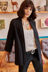 Satin Shawl-Collar Blazer