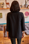 Satin Shawl-Collar Blazer