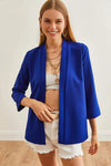 Satin Shawl-Collar Blazer