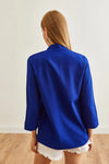 Satin Shawl-Collar Blazer