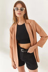 Satin Shawl-Collar Blazer
