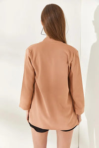 Satin Shawl-Collar Blazer