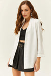 Satin Shawl-Collar Blazer