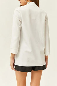 Satin Shawl-Collar Blazer