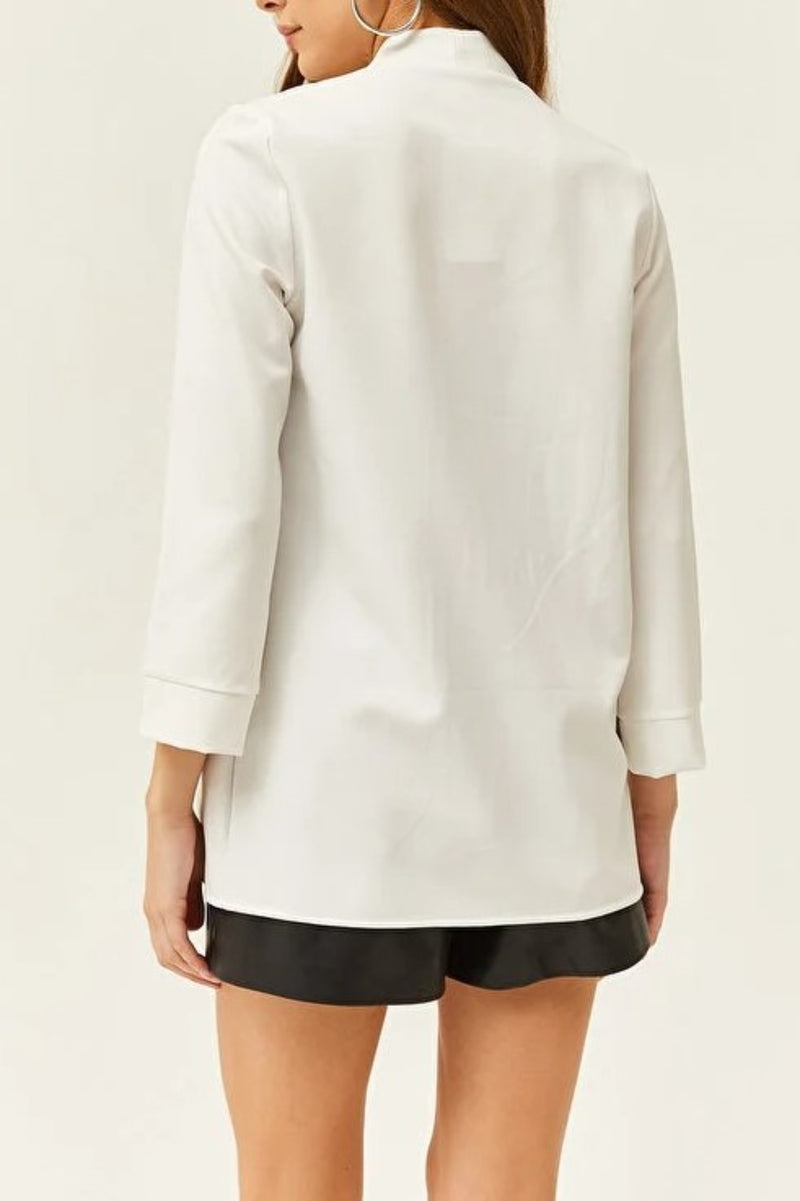 Satin Shawl-Collar Blazer