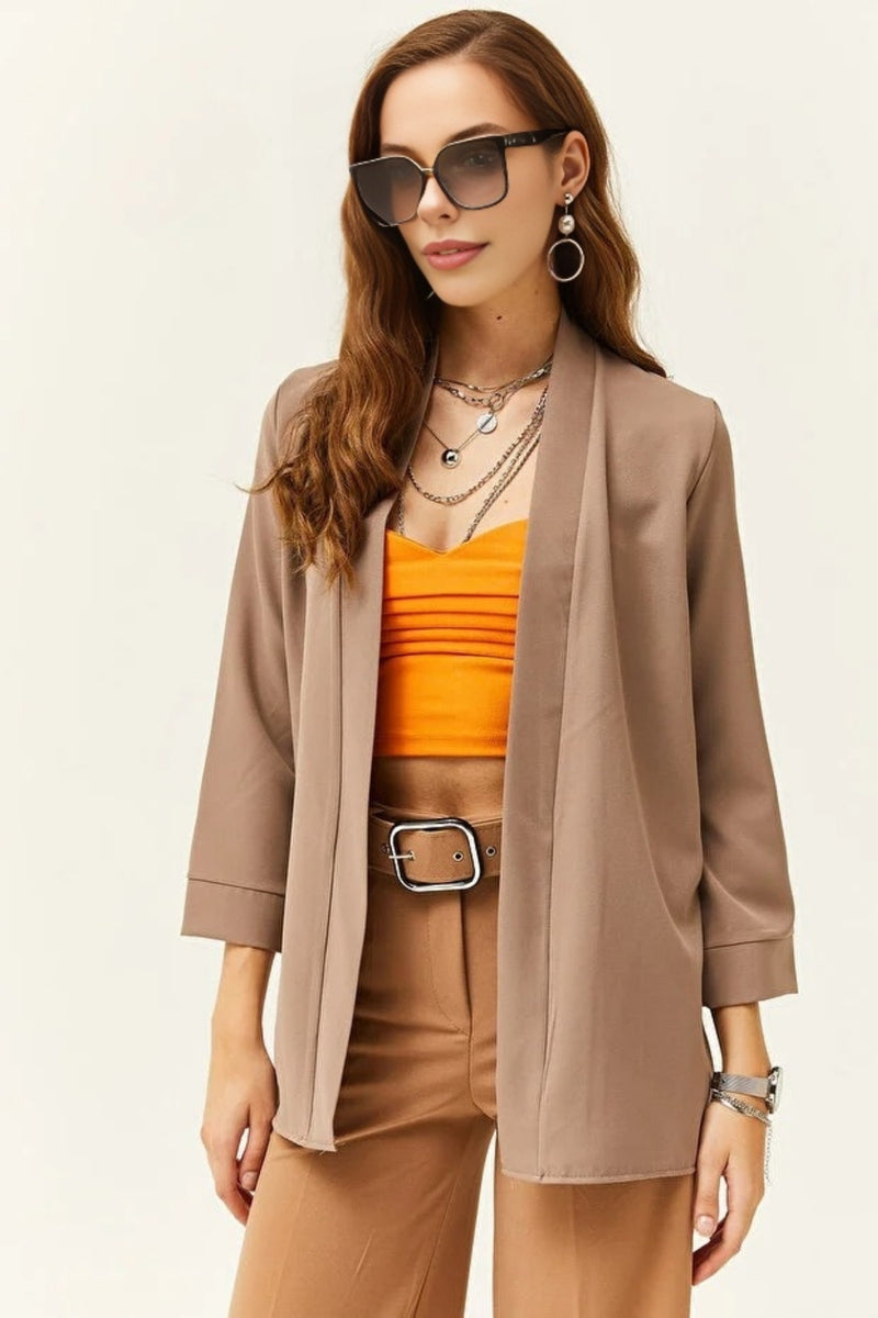 Satin Shawl-Collar Blazer