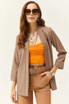 Satin Shawl-Collar Blazer