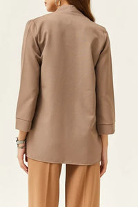 Satin Shawl-Collar Blazer