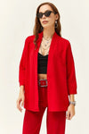 Satin Shawl-Collar Blazer