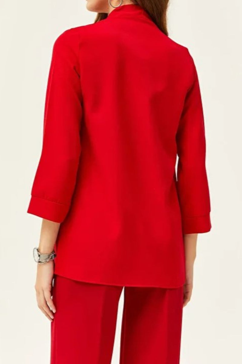 Satin Shawl-Collar Blazer