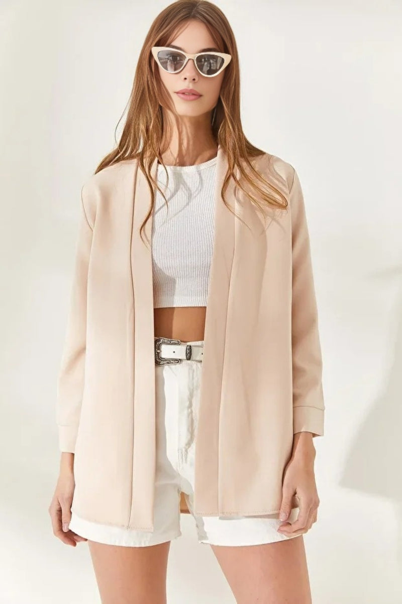 Satin Shawl-Collar Blazer