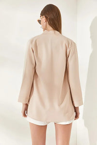Satin Shawl-Collar Blazer