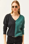 Color-Block Brushed Oversized Blouse
