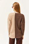 Color-Block Brushed Oversized Blouse