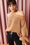 Cross-Neck Knit Sweater