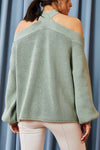 Cross-Neck Knit Sweater
