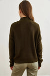 High-Neck Cable Knit Sweater