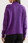 High-Neck Cable Knit Sweater