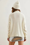 High-Neck Cable Knit Sweater