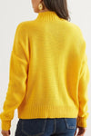 High-Neck Cable Knit Sweater