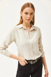 Striped Linen-Blend Shirt