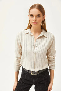 Striped Linen-Blend Shirt