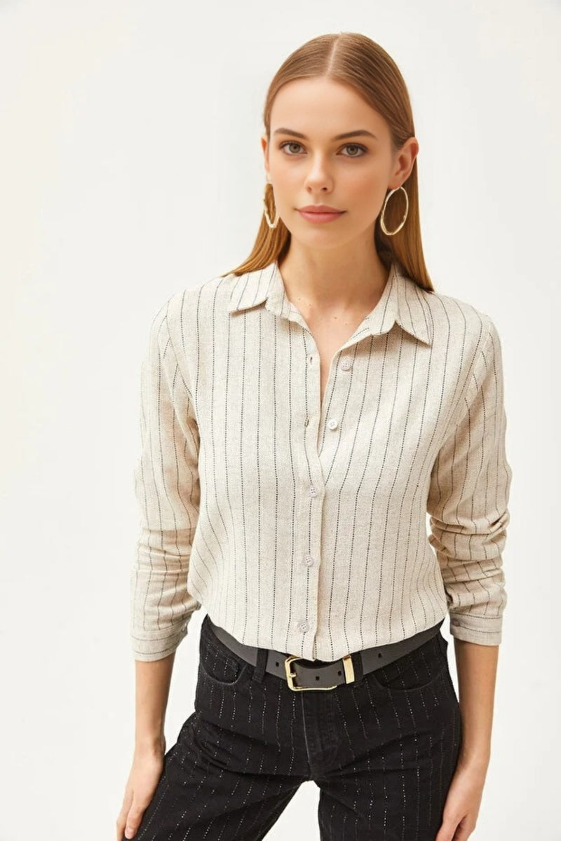 Striped Linen-Blend Shirt