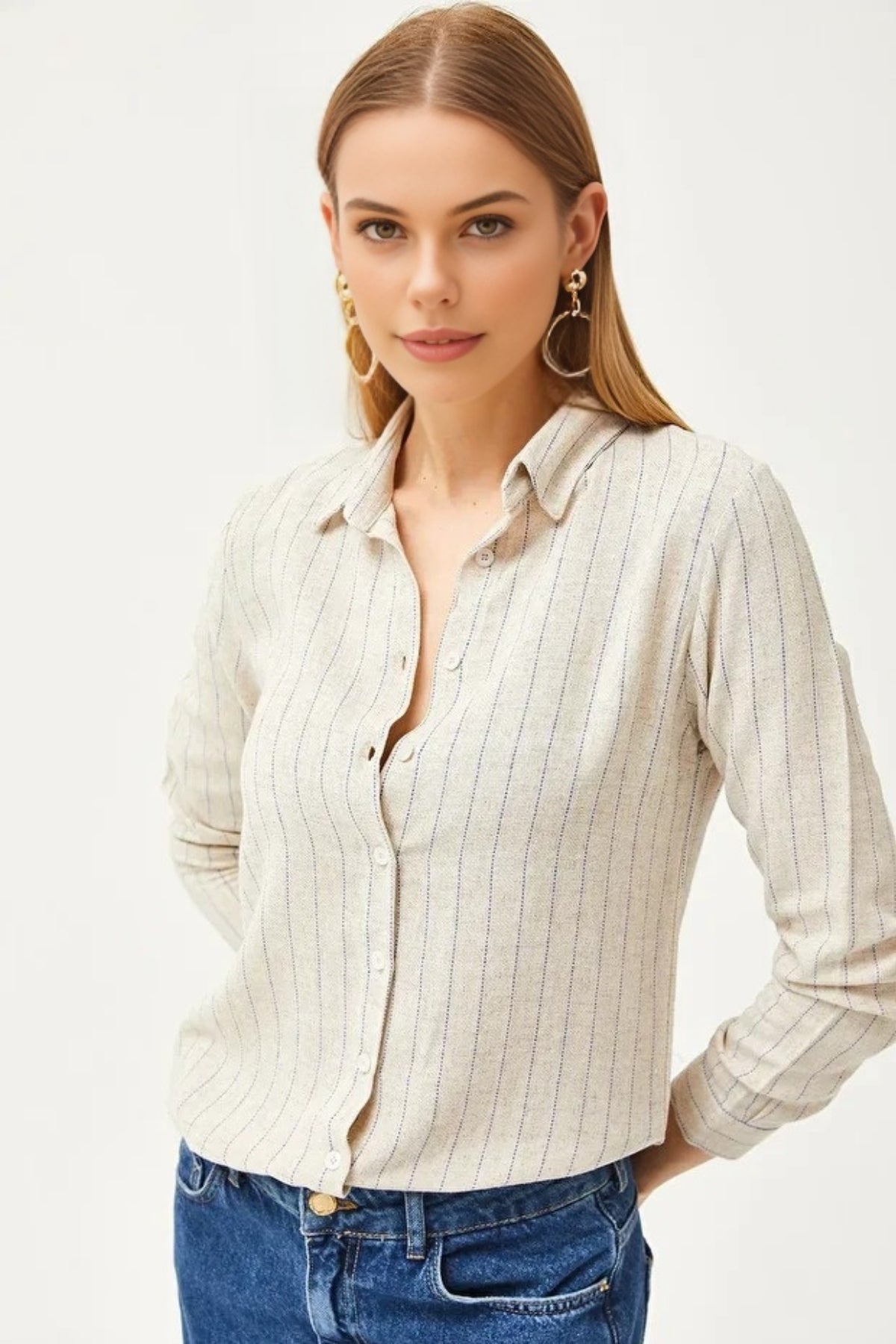 Striped Linen-Blend Shirt