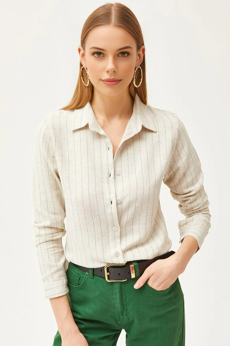 Striped Linen-Blend Shirt