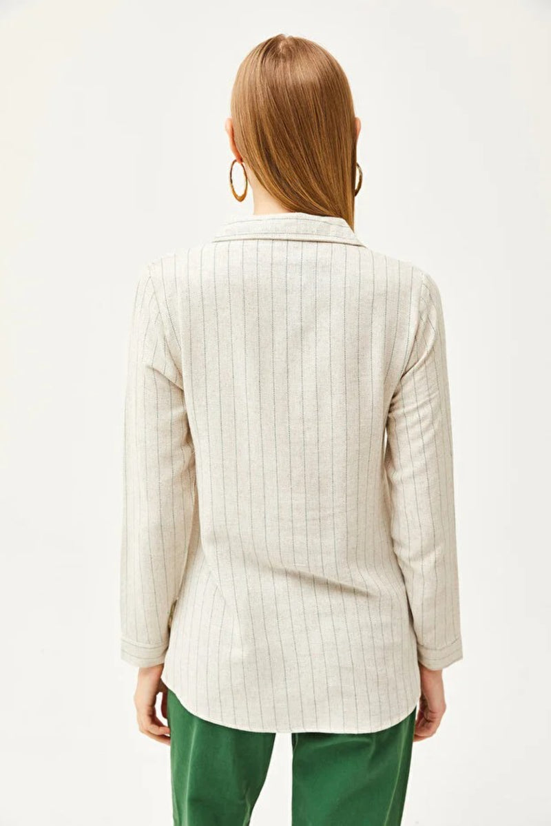 Striped Linen-Blend Shirt