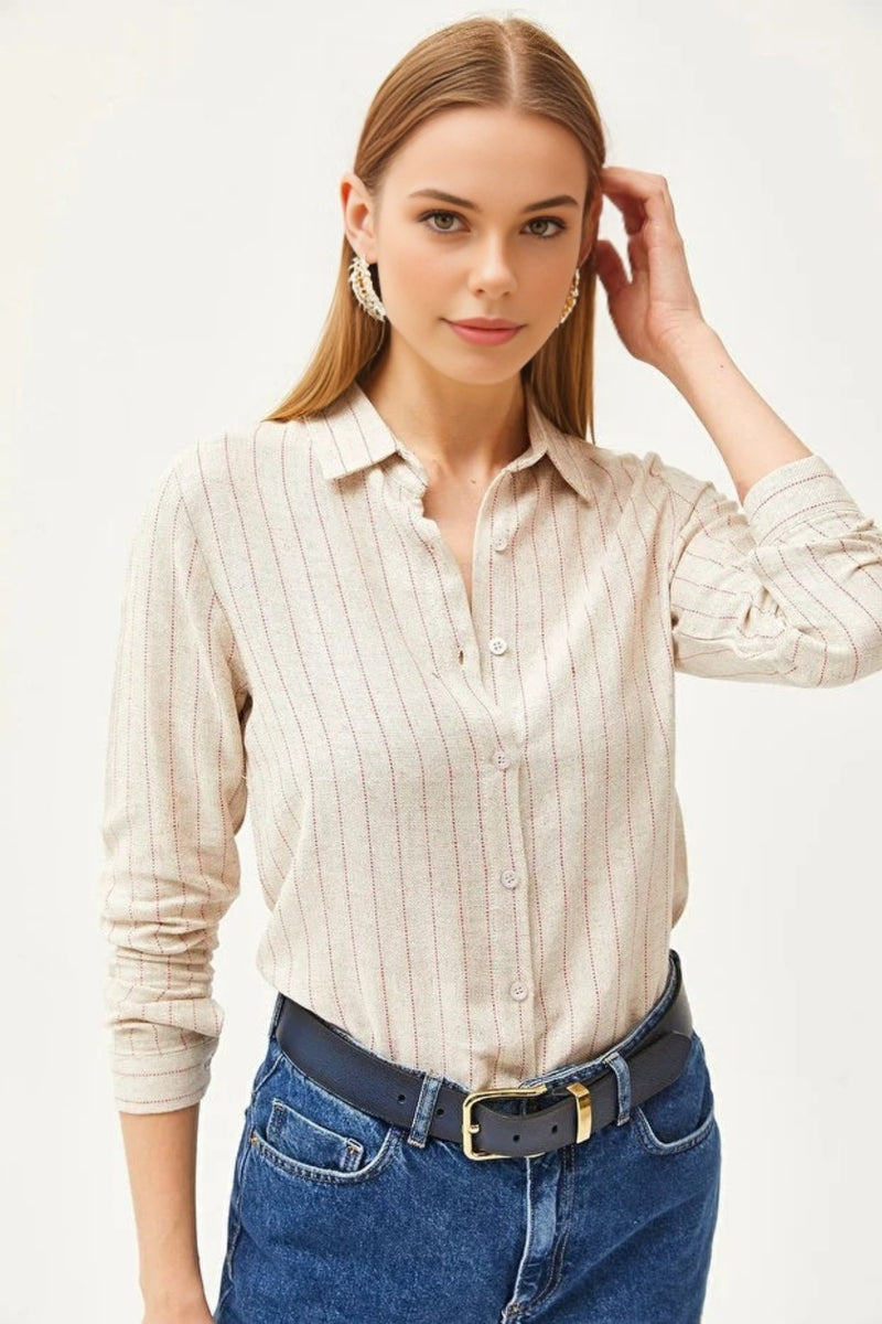 Striped Linen-Blend Shirt