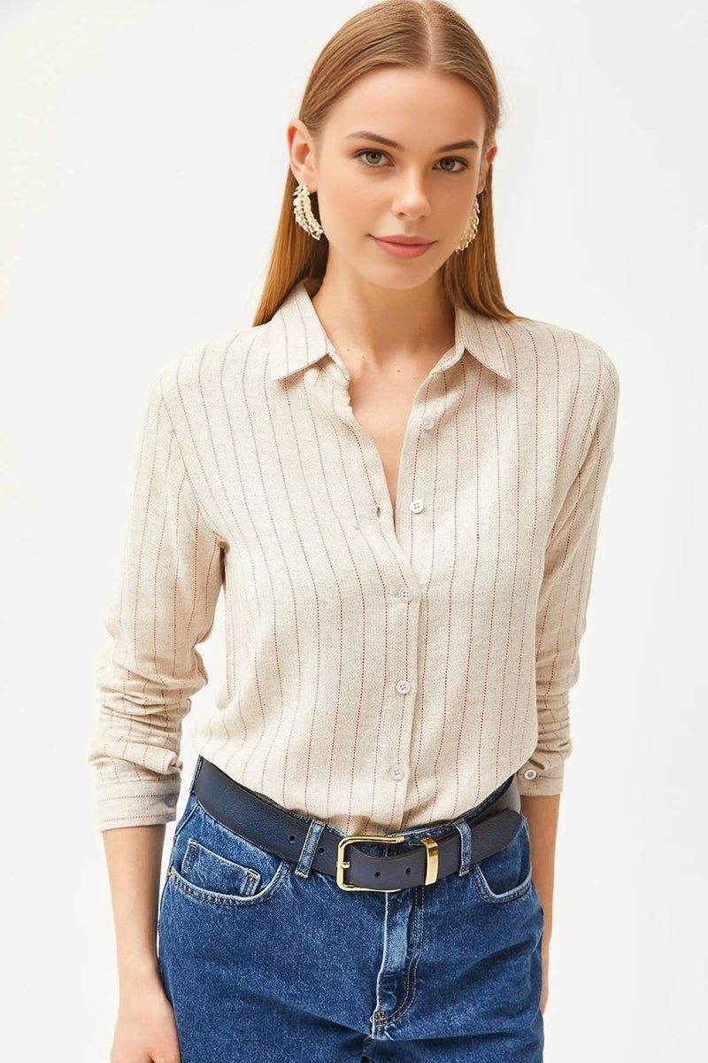 Striped Linen-Blend Shirt
