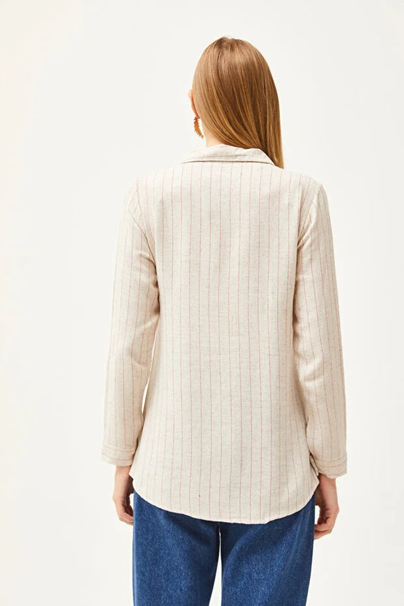 Striped Linen-Blend Shirt