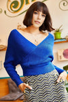 Front and Back V-Neck Cropped Knit Sweater