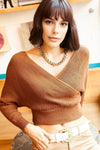 Front and Back V-Neck Cropped Knit Sweater
