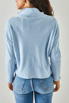 Zip-Up High Neck Brushed Sweater