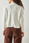 Zip-Up High Neck Brushed Sweater