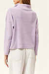 Zip-Up High Neck Brushed Sweater